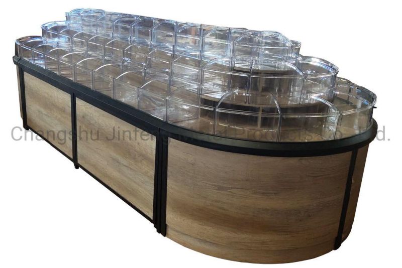 Store Display Shelf Wooden Display Rack for Bulk Food