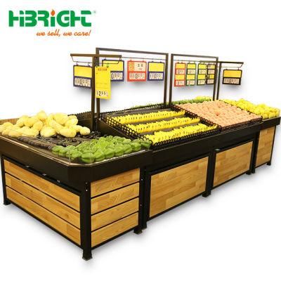 Adjustable Wood Vegetable Produce Rack with Tag