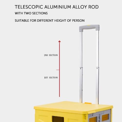 Collapsible Plastic Shopping Trolley Stair Climbing Cart