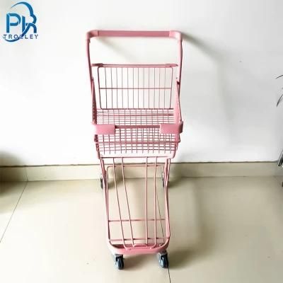 Japanese Style Supermarket Cart Trolley with 2 Layers