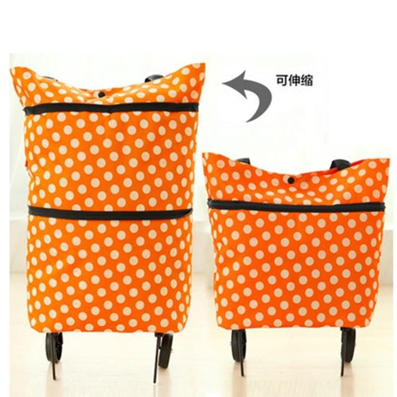 Factory Price Portable Foldable Supermarket Trolley Bag Foldable Shopping Trolley Replacement Bag with 2 Wheels Trolley Bag