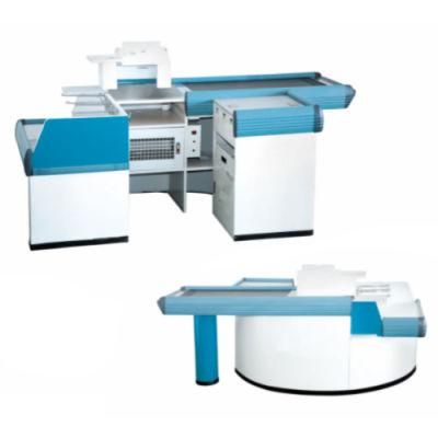 Supermarket Stainless Steel Electric Cashier Counter Retail Design Cashier Counter