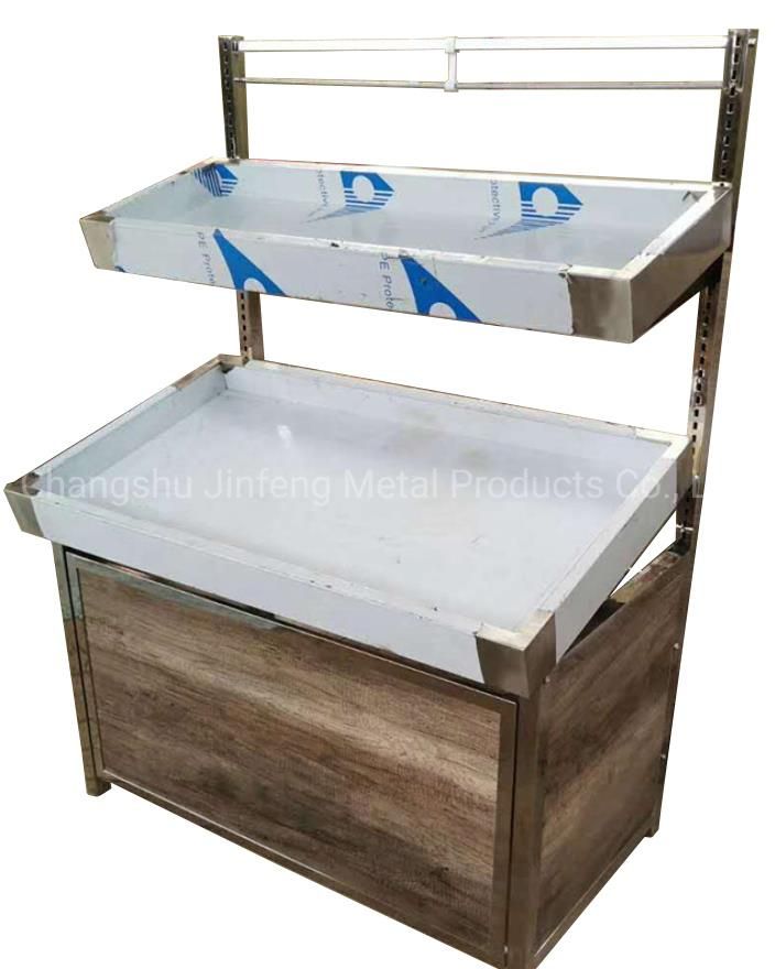 Supermarket Metal Fruit Fresh Display Shelf Covenience Store Display Stand