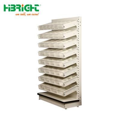 Strong Pharmacy Store Medicine Retail Rack with Telescopic Drawer Shelf