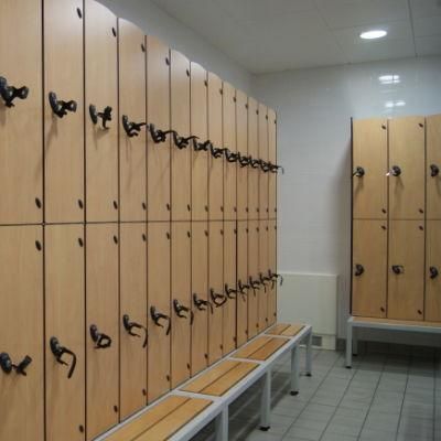 HPL Compact Phenolic Gym Woodgrain Electronic Locker