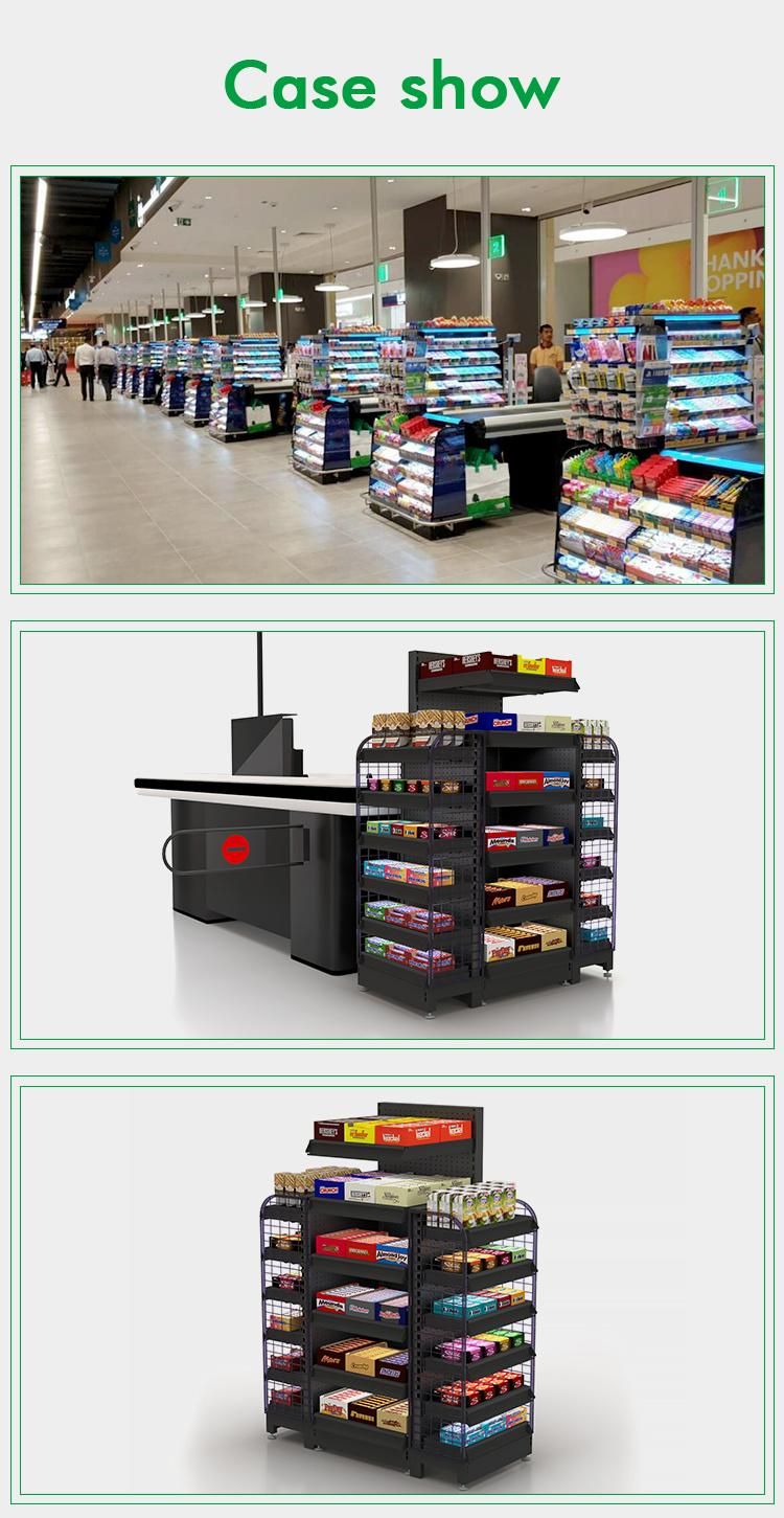 Supermarket Display Rack Beside Cashier Counters