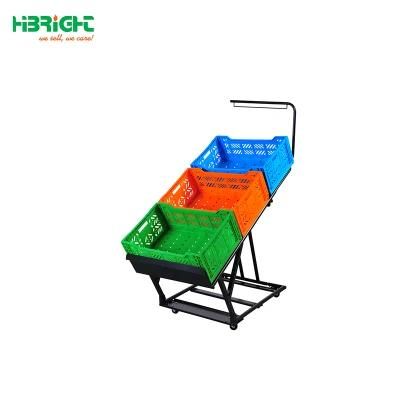 Supermarket Shelves for Fruit Vegetable Plastic Basket