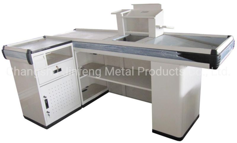 Supermarket Checkout Counter Metal Cashier Table Jf-Cc-085