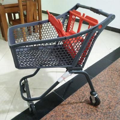 Wholesale Supermarket Plastic Shopping Trolley with Wheels