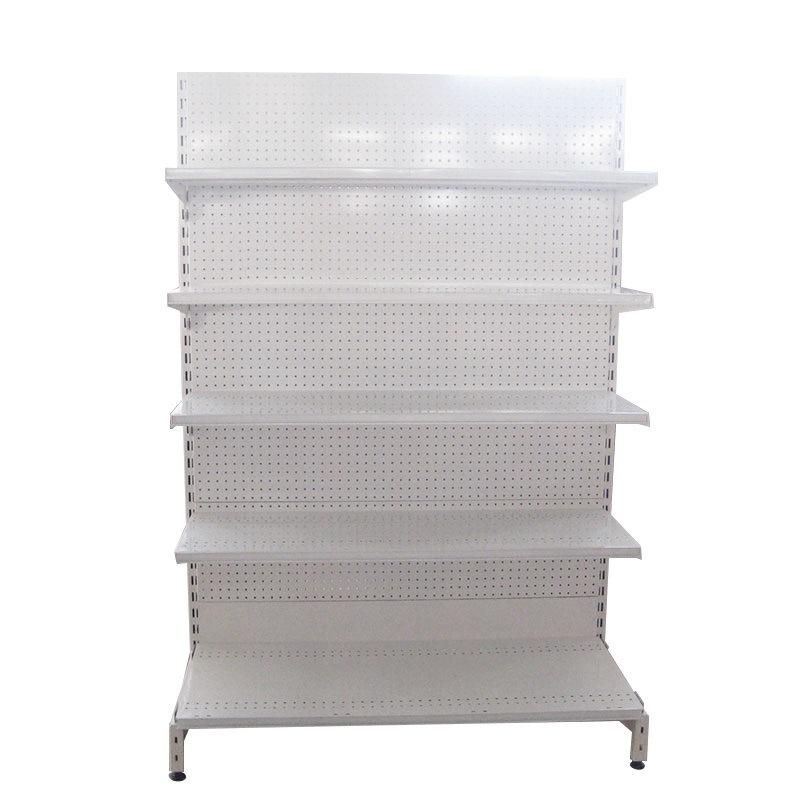 Supermarket Gondola-End Rack Shelf with Punch Hole Back Panel