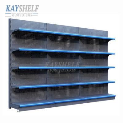 Single Sided Metal Display Wall Rack Supermarket Retail Store Shelf