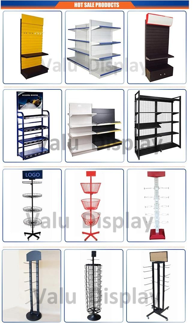 Adjustalbe Metal Supermarket Shelf Store Shelving with Hook