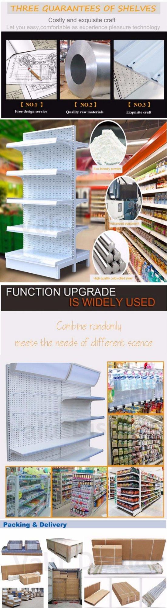 Supermarket Rack Display Gondola Metal Shelf