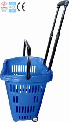 Plastic Handle Basket Shopping with Wheels (YD-Z10)