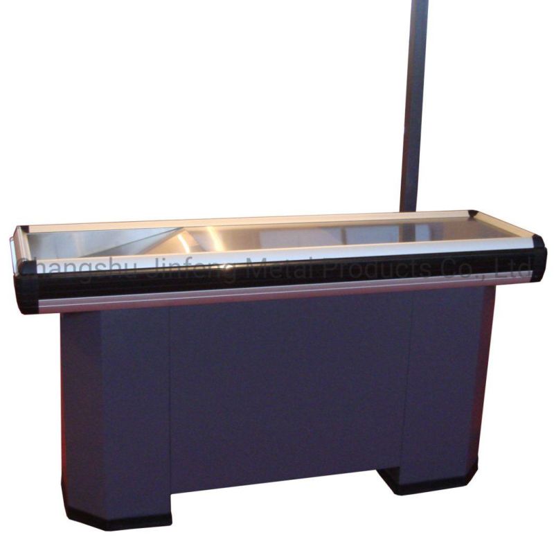 Supermarket Express Checkout Counter Cashier Table with Light Box