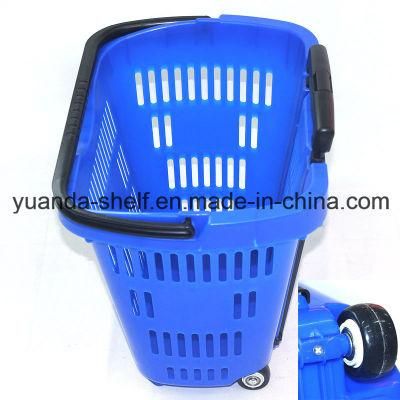 Convenient Store Supermarket Virgin Plastic Shopping Rolling Basket