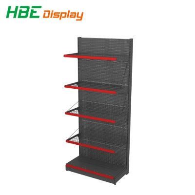 Single Side Wall Bay Rack Supermarket Gondola Shelves