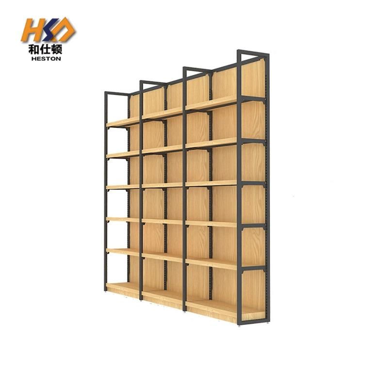 Wooden and Metal Racks Gondola Display Shelves for Shops Supermarket Equipment