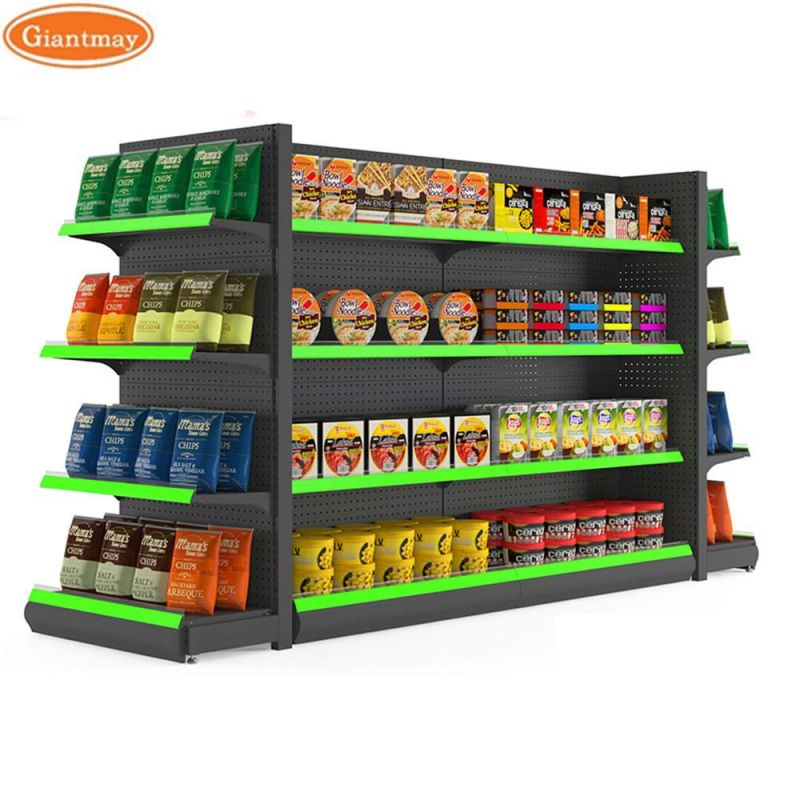 Giantmay Customized Supermarket Snack Shelves Retail Storage Rack Gondola