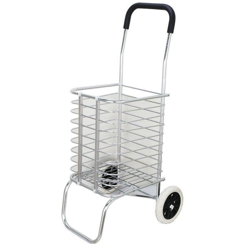 2-Wheels Trolley Folding Aluminum Stair Climbing Shopping Cart