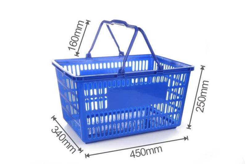 Storage Picnic High Capacity Plastic with Handles Supermarket Shopping Basket