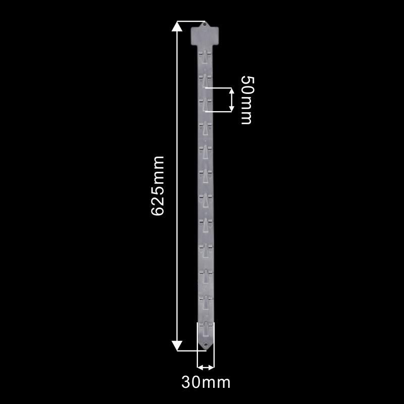 Supermarket Shelf Display Clear Clip Strip with 12 Hooks