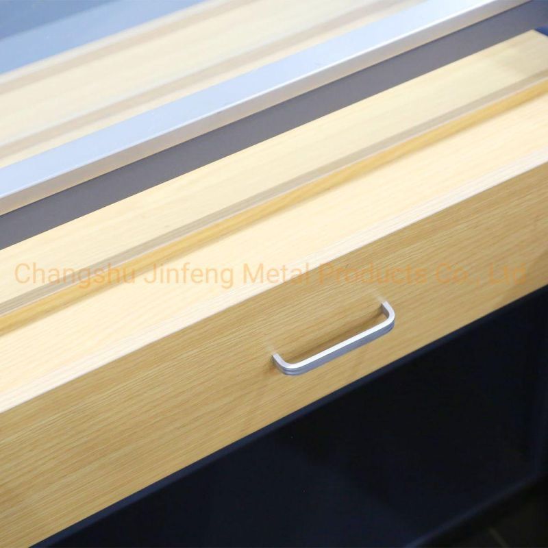 Supermarket Money Counter Retail Store Metal and Wooden Checkout Counter with Glass Cover