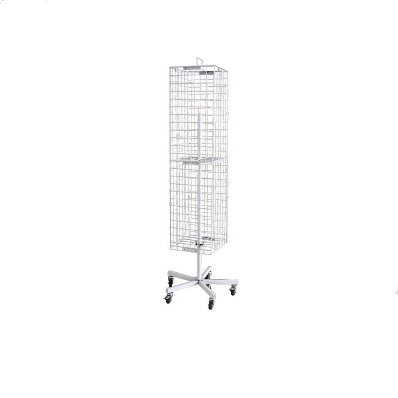 Rolling Metal Wire Mesh Hanging Display Shelf Rack