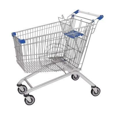 European Style Metal Supermarket Retail Store 150L Push Trolley