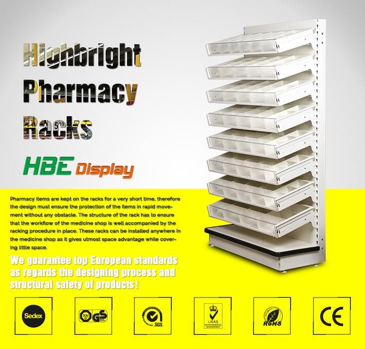 Light Duty Retail Shelf Rack for Pharmacy Store