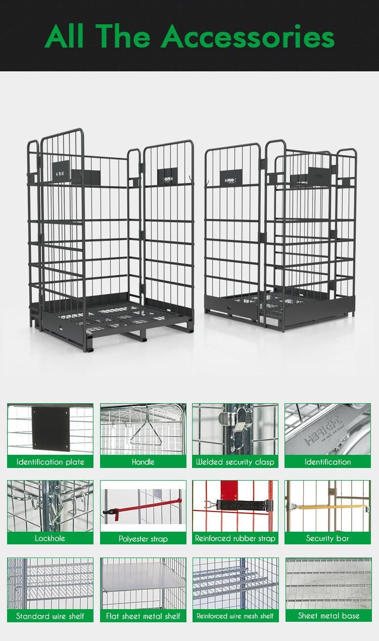 Wire Roll Cage Container Warehouse Use