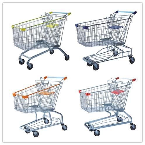 New Folding Supermarket Utility Service Plastic Shopping Trolley Cart with Wheels