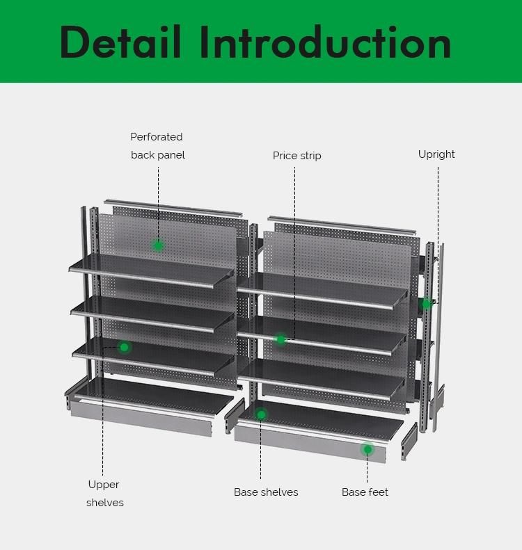 Fashion Style Metal Supermarket Gondola Shelf for Display