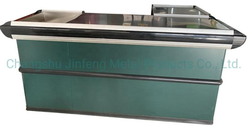 Supermarket Cashier Desk Convenience Store Metal Checkout Counter Jf-Cc-039