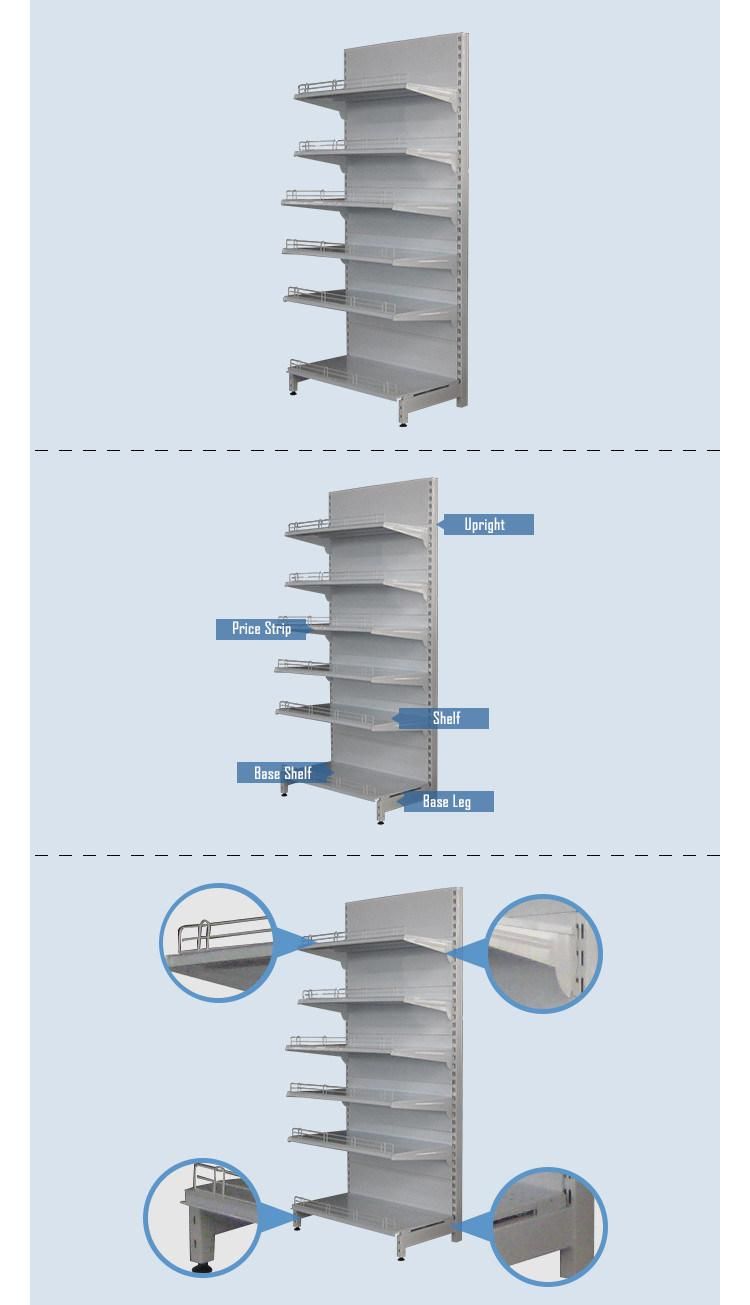 Luxury Single Sided Back Panel Shelf for Supermarket