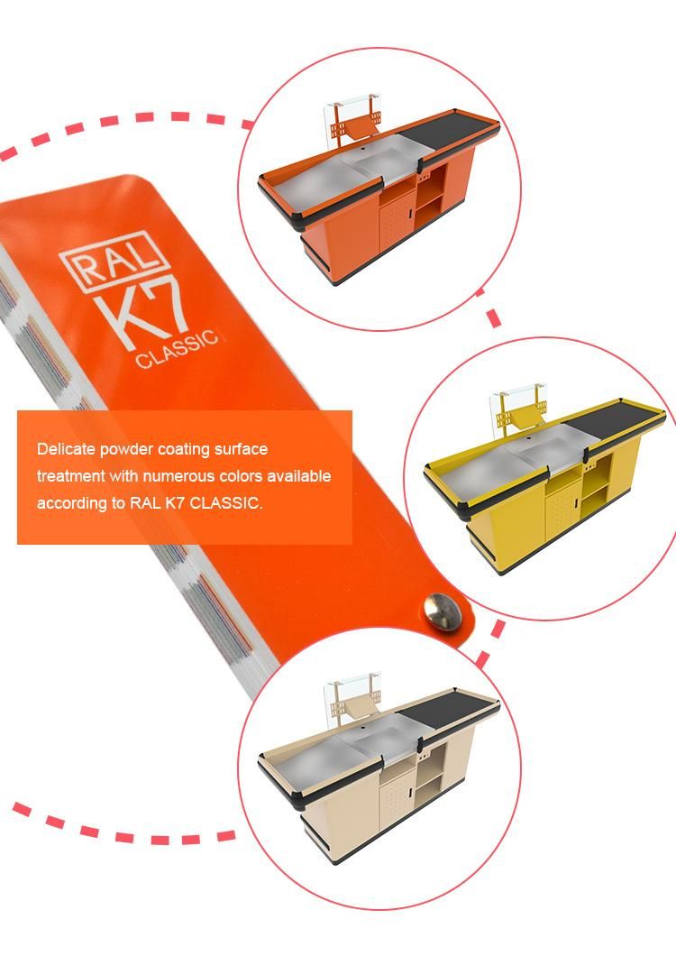 Checkout Counter with Electric Belt for Supermarket