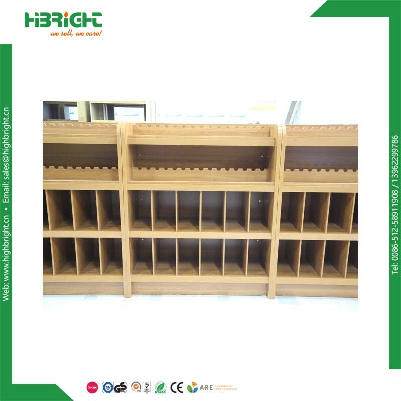 Wooden Wall Mount Wine Shelf for Wine Store Fixture