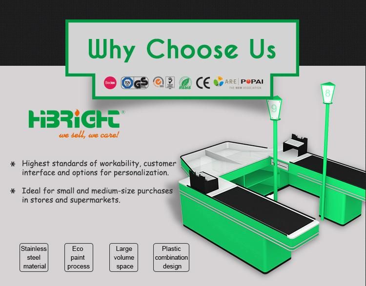 Supermarket Steel Checkout Counter Cashier Equipment