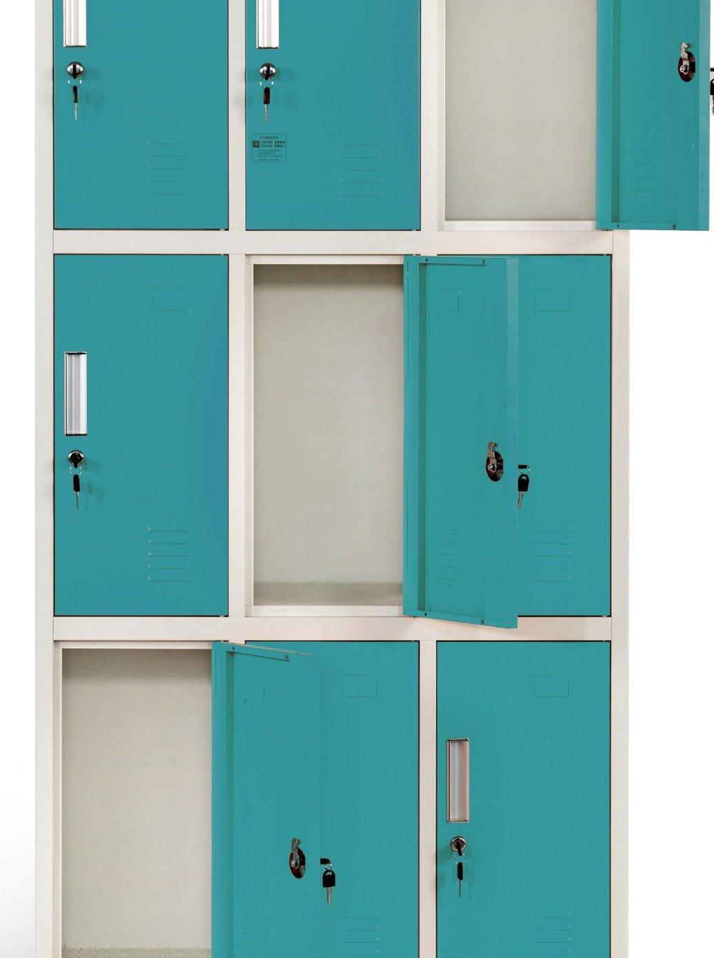 Steel 9 Door Equipment Storage Lockers for Office Use