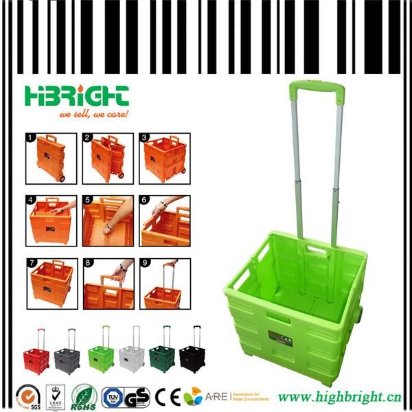 Plastic Folding Shopping Cart (HBE-FP-3)