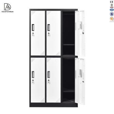 Steel Locker 6 Doors Storage Metal Locker Changing Clothes Locker