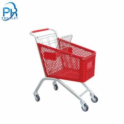 Steel and Plastic Supermarket Hypermarket Shopping Hand Trolley