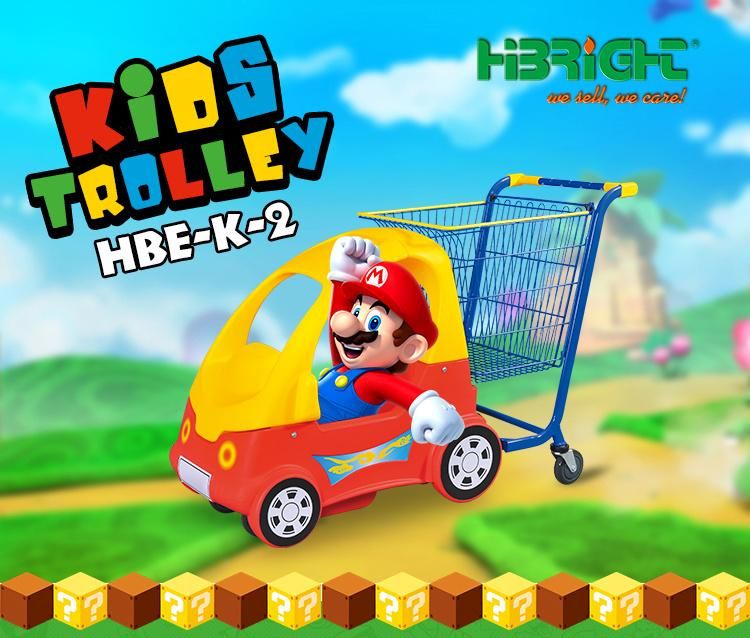 Supermarket Kiddie Shopping Trolley Cart with Plastic Front Car