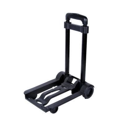 Folding Cart Aluminum Heavy Duty Hand Truck 66 Ibs Adjustable Height with 2 Ropes with Hooks to Fasten The Luggage Wbb11969