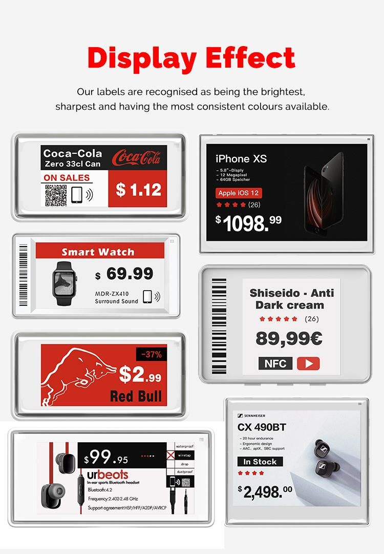 Supermarket Highlight Display 3 Color WiFi Digital Shelf Price Label