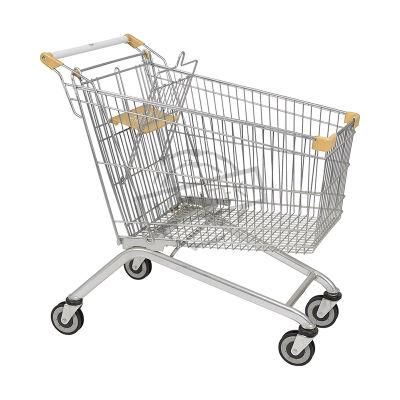 Wholesale Steel Zinc Plated 120L Shopping Trolley with Child Seats