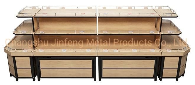 Shopping Mall Shelving Wood Finished Simple Style Display Table