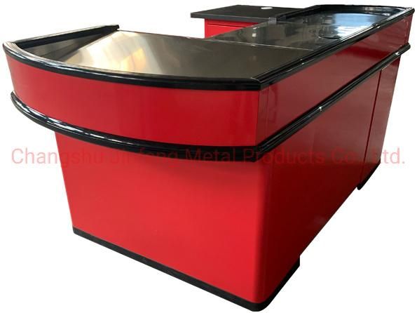 Supermarket Customized Checkout Counter Stainless Steel Cashier Table