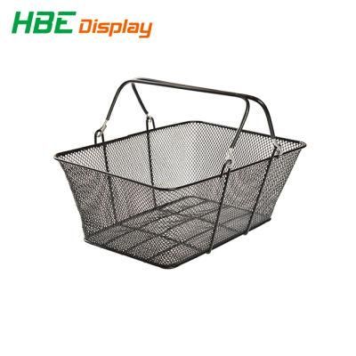 Metal Wire Mesh Supermarket Storage/Shopping 2 Handles Basket