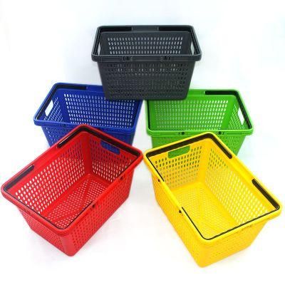 Wholesale Supermrket Plastic Shopping Basket Double Hand Basket